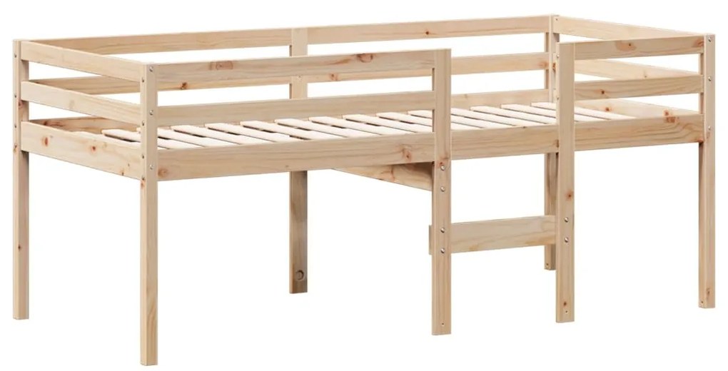 Cama alta com telhado 90x190 cm pinho maciço castanho-mel