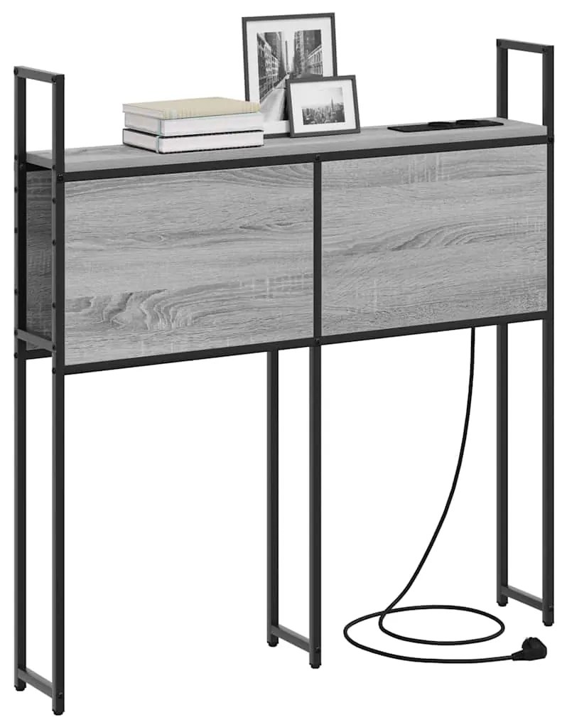 Cabeceira de armazenamento com cabeceira Sonoma cinzento 80 cm