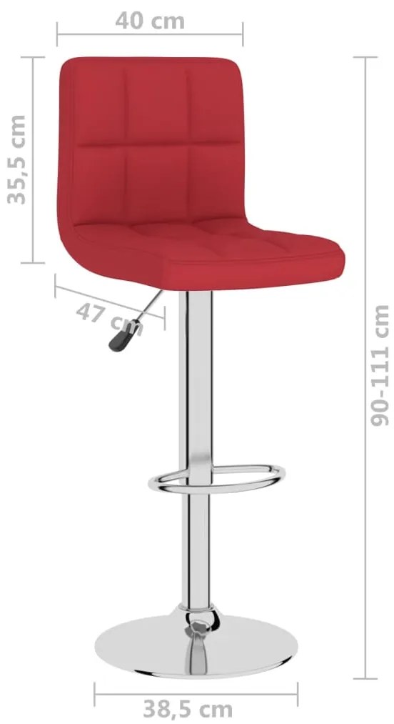Bancos de bar 2 pcs tecido vermelho tinto
