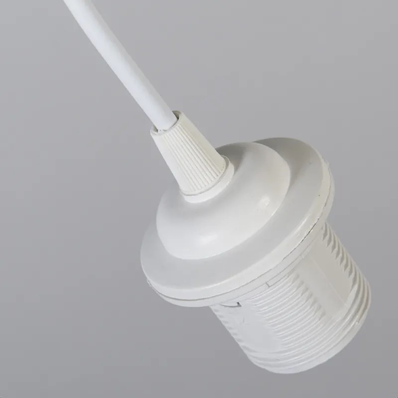 Candeeiro de suspensão moderno branco com cúpula preta 45 cm - Pendant Moderno