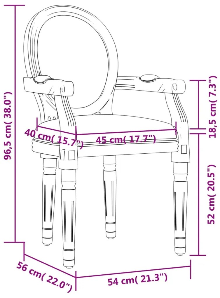 Cadeira de jantar 54x56x96,5 cm linho bege