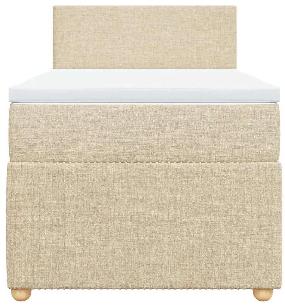 Cama com molas/colchão 100x200 cm tecido cor creme
