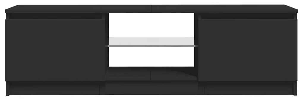 Móvel de TV com luzes LED 120x30x35,5 cm preto