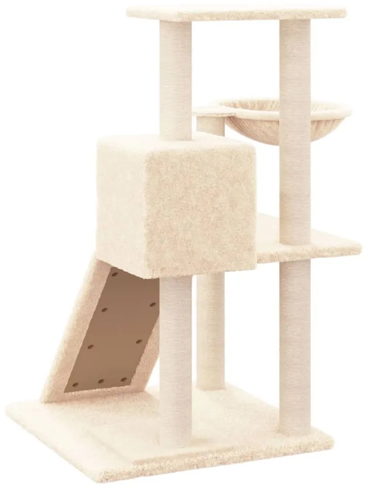 Árvore para gatos c/ postes arranhadores sisal 82 cm cor creme