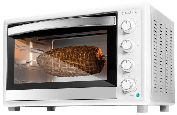 Mini-Forno com capacidade de 46 litros Bake&Toast 4600 White Gyro, 12 funções combináveis, alta potência de 2000 W e espeto rotativo Branco
