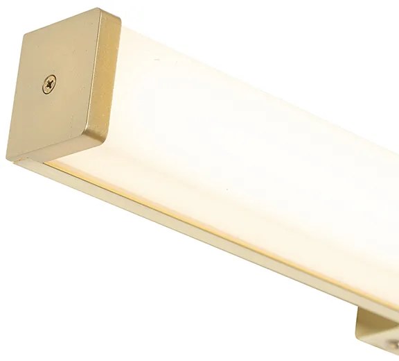 Aplique de parede para casa de banho em latão 62 cm com LED IP44 - Cascada Moderno
