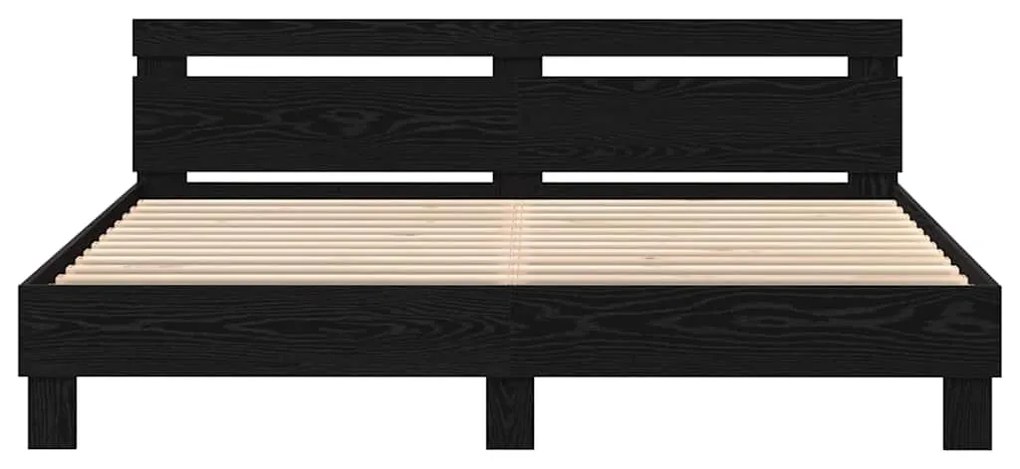Estrado de Cama de Madeira Carvalho preto Madeira sólida