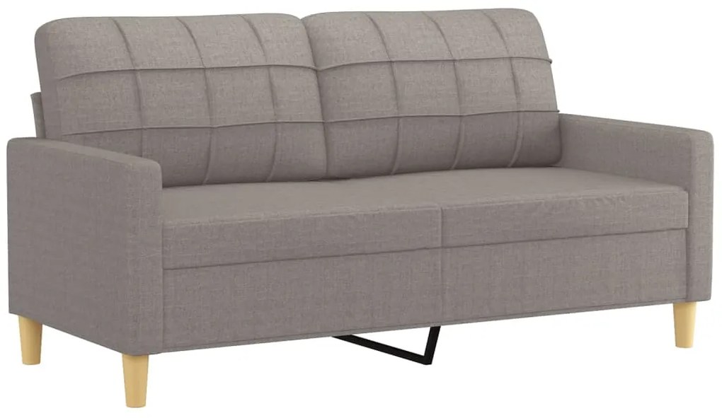 2 pcs conjunto de sofás com almofadas tecido cinza-acastanhado
