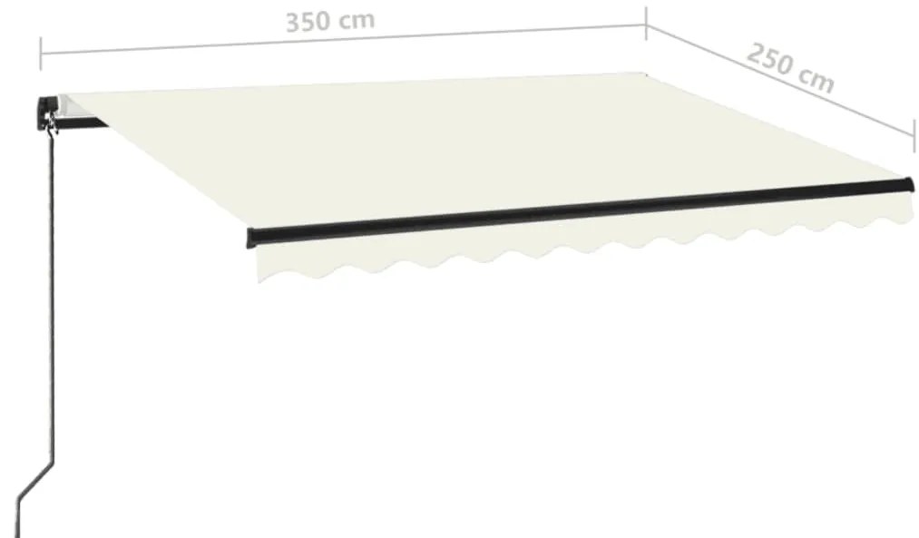 Toldo retrátil manual 350x250 cm cor creme