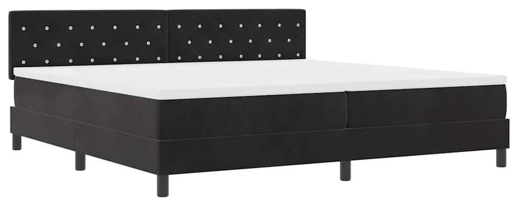 Cama Box Spring vidaXL com Colchão Preto 200x200 cm Veludo