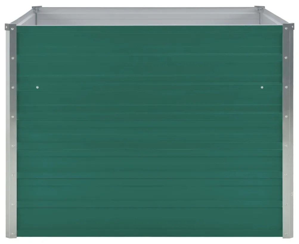Canteiro jardim elevado 100x100x77cm aço galvanizado verde