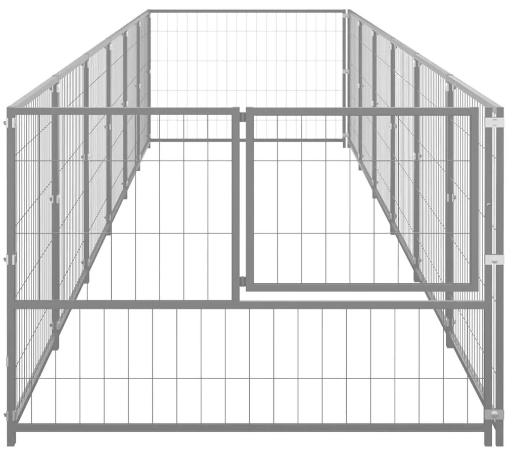 Canil para cães 6 m² aço prateado
