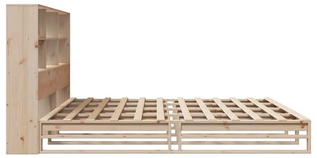 Cama com estante sem colchão 200x200 cm madeira maciça