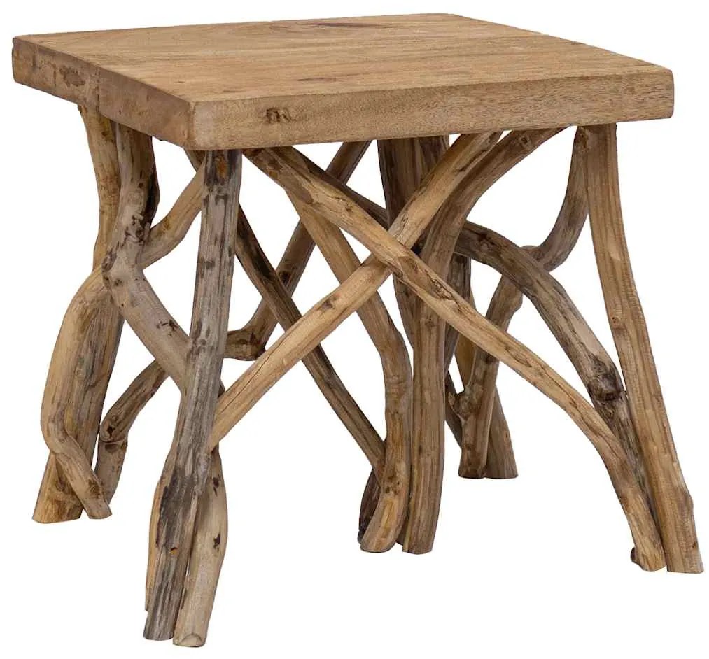 Mesa de centro de troncos 40x40x40 cm mistura madeira reciclada
