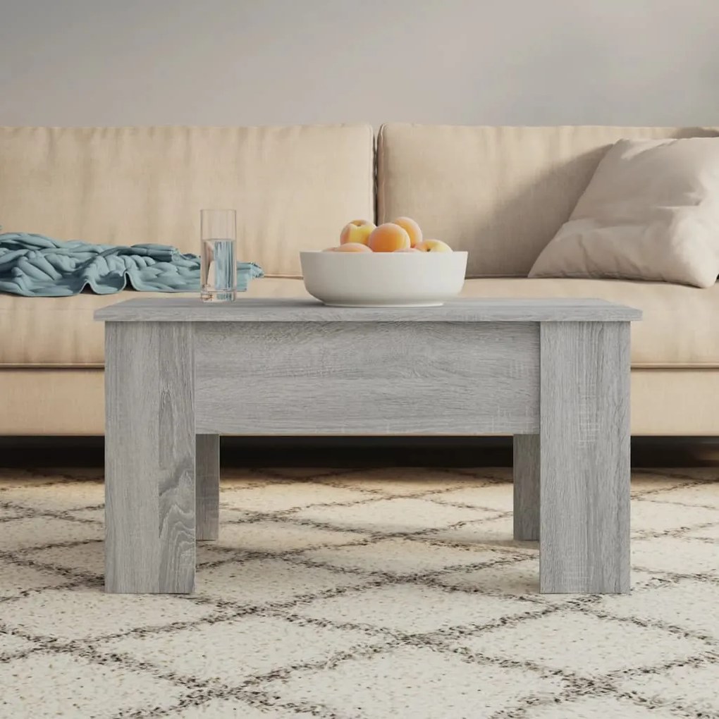 vidaXL Mesa de centro 79x49x41cm derivados de madeira cinzento sonoma