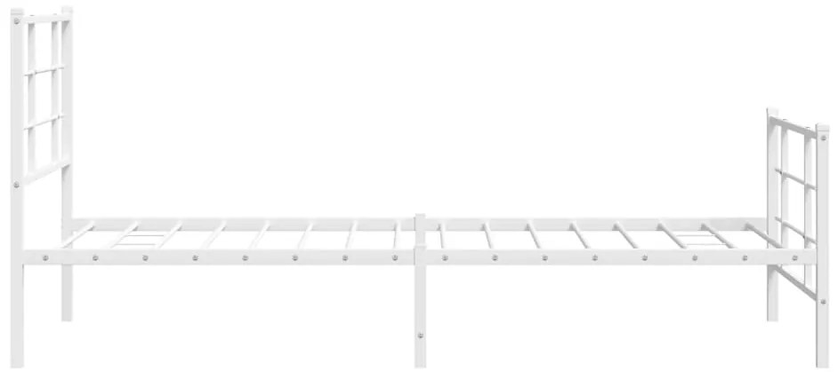 Estrutura de cama com cabeceira e pés 90x190 cm metal branco