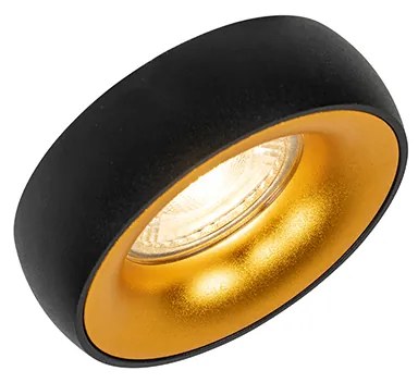 Foco embutido design preto com interior dourado - Mooning