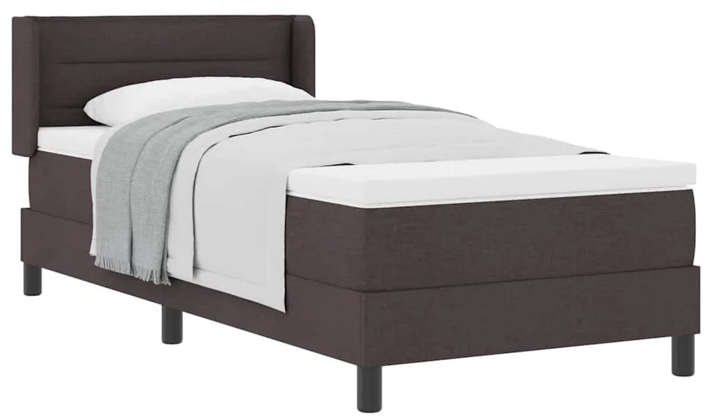 Cama Box Marrom Escuro 90 x 200 cm Tecido e Espuma