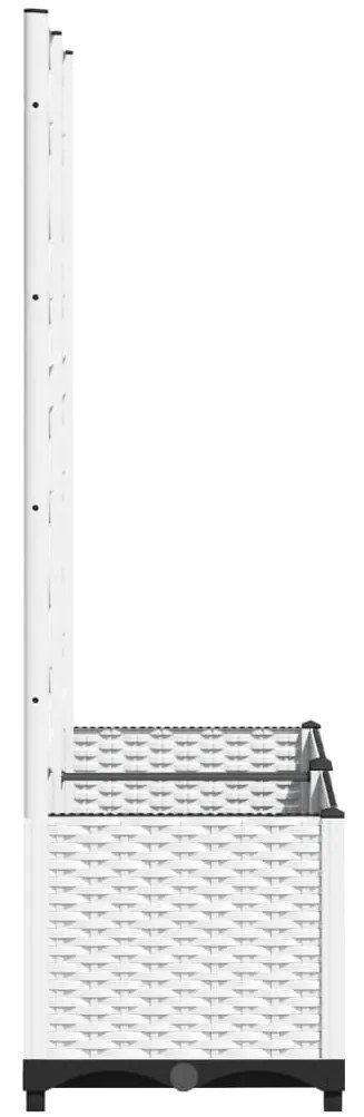 Vaso/floreira jardim c/ treliça 80x40x136 cm PP branco