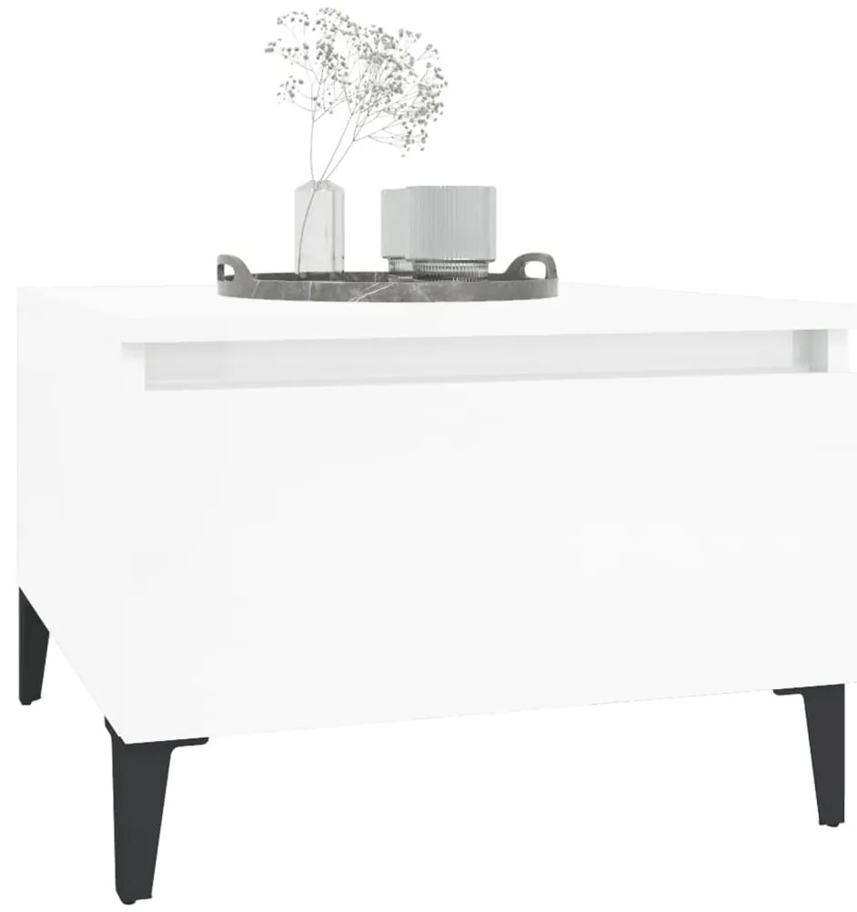 Mesa de apoio 50x46x35 cm derivados de madeira branco brilhante