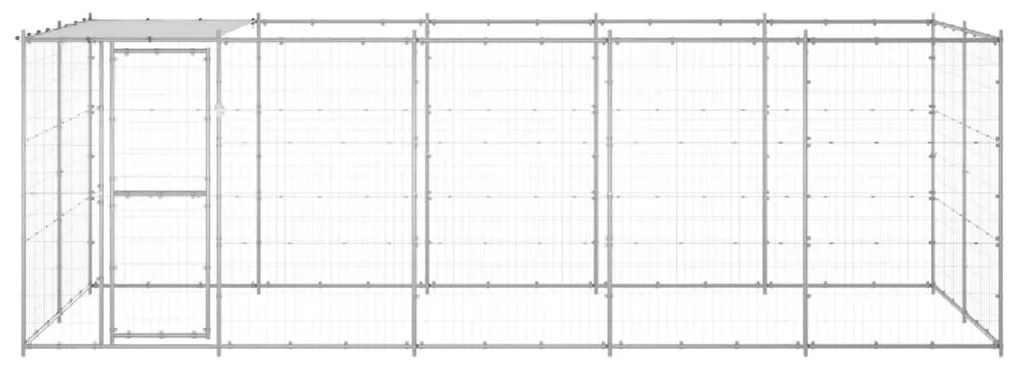 Canil de exterior com telhado 12,1 m² aço galvanizado