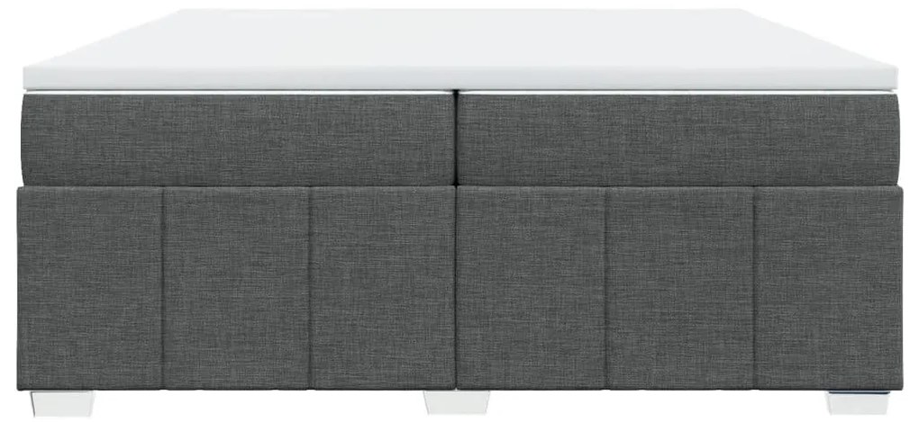 Cama com molas/colchão 200x200 cm tecido cinzento-escuro
