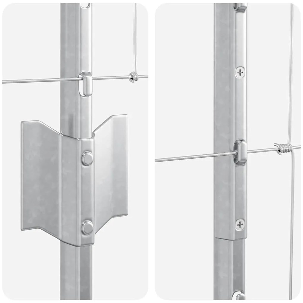 Postes de Cerca vidaXL 22 pcs U-Channel 150 cm Aço Galvanizado