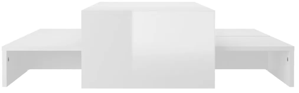 Conjunto de mesas de centro 100x100x26,5 cm branco brilhante