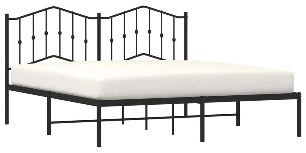Estrutura de cama em metal com cabeceira 180x200 cm preto