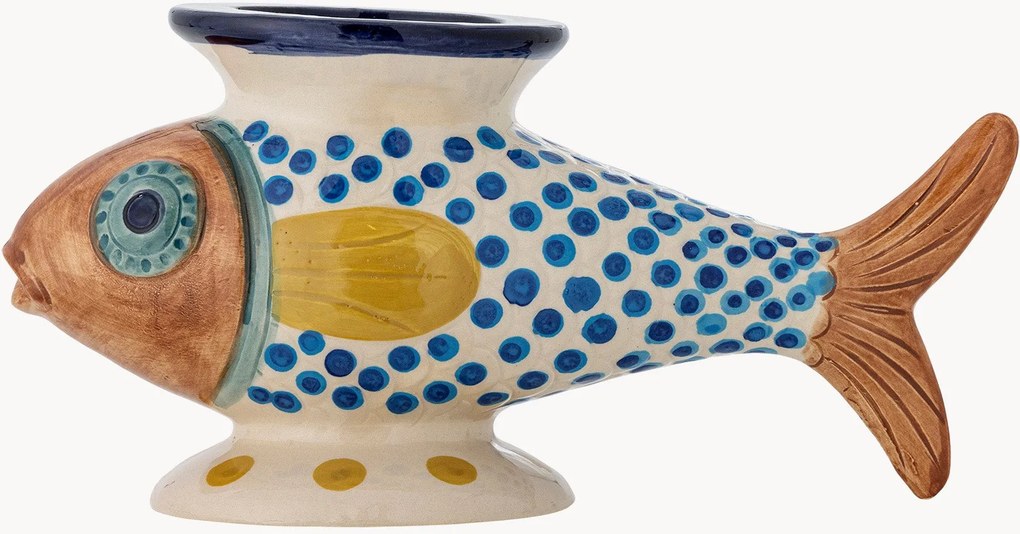 Jarra decorativa em grés pintada à mão Nobu, Alt 15 cm