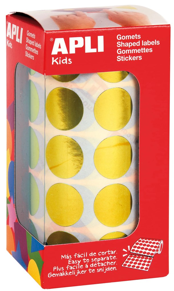 Rolo Autocolantes Redondo Amarelo Metalizado 20MM