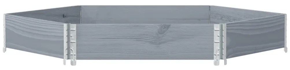 Canteiro elevado hexagonal 160x160 cm pinho maciço cinzento