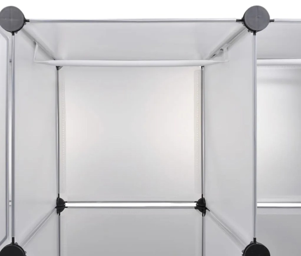 Armário plástico modular 18 gavetas 37x146x180,5cm branco
