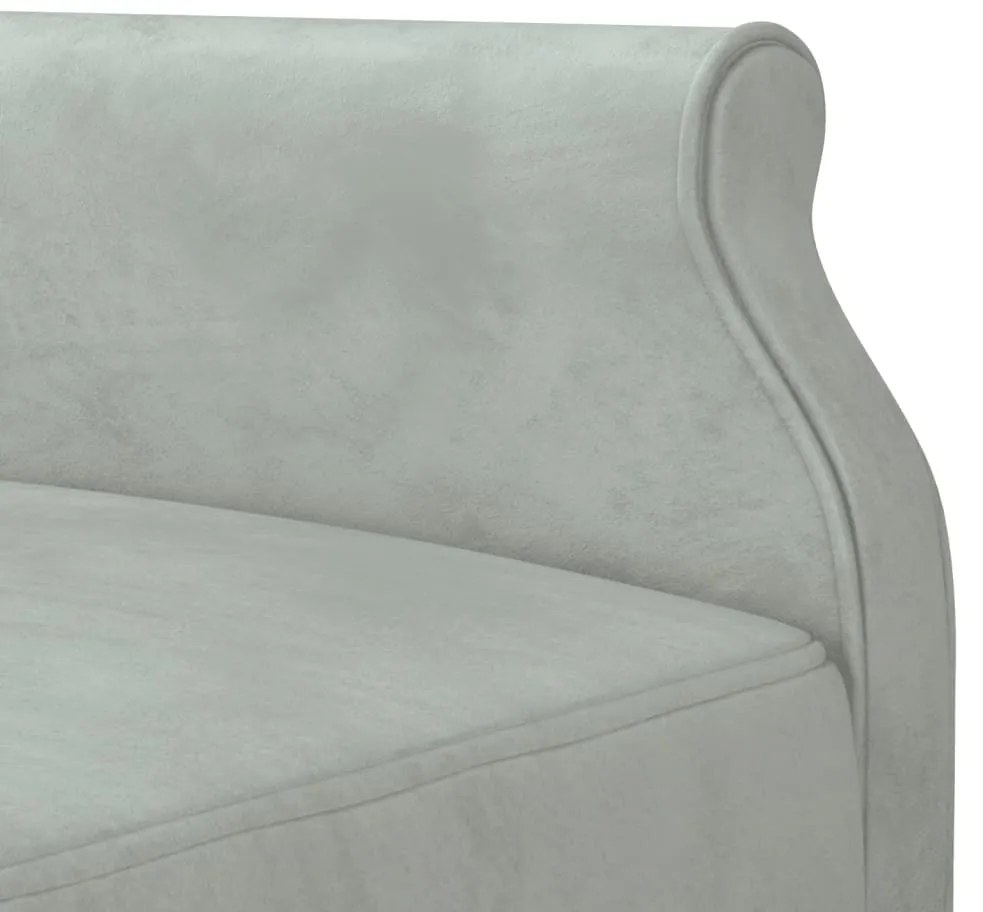 Sofá-cama em forma de L 271x140x70 cm veludo cinzento-claro