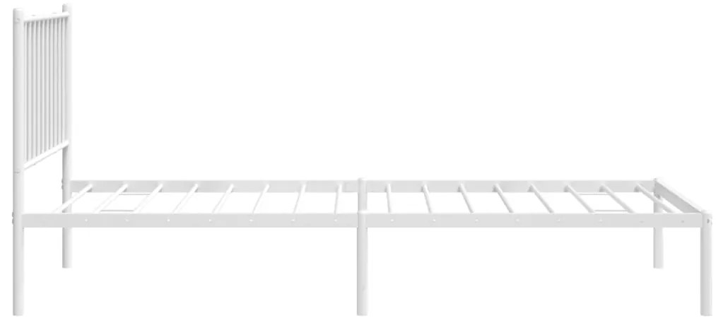 Estrutura de cama com cabeceira 80x200 cm metal branco