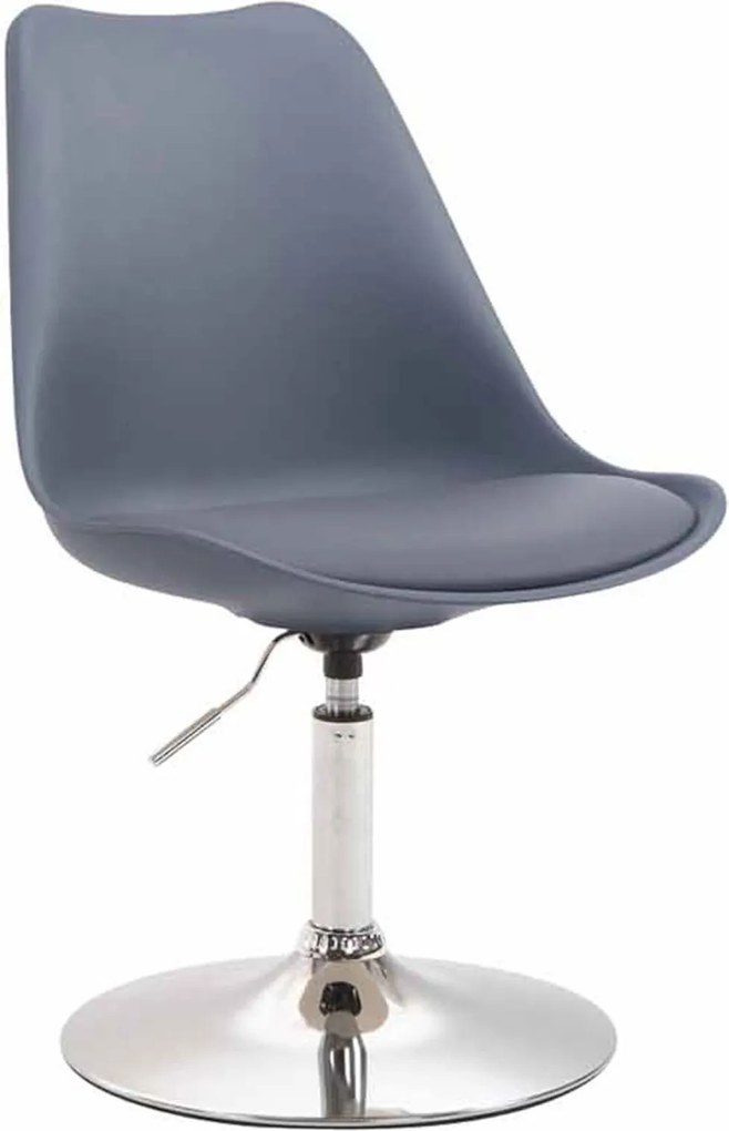 Conjunto de 4 cadeiras de sala de jantar Maverick em plástico com estrutura cromada 76-81 x 48 x 57 cm Cinzento