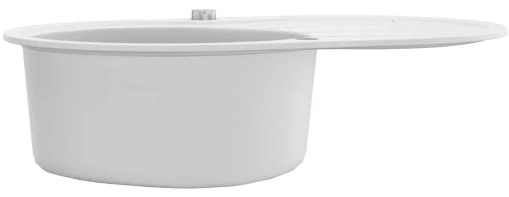 Lava-louça com 1 cuba oval granito branco