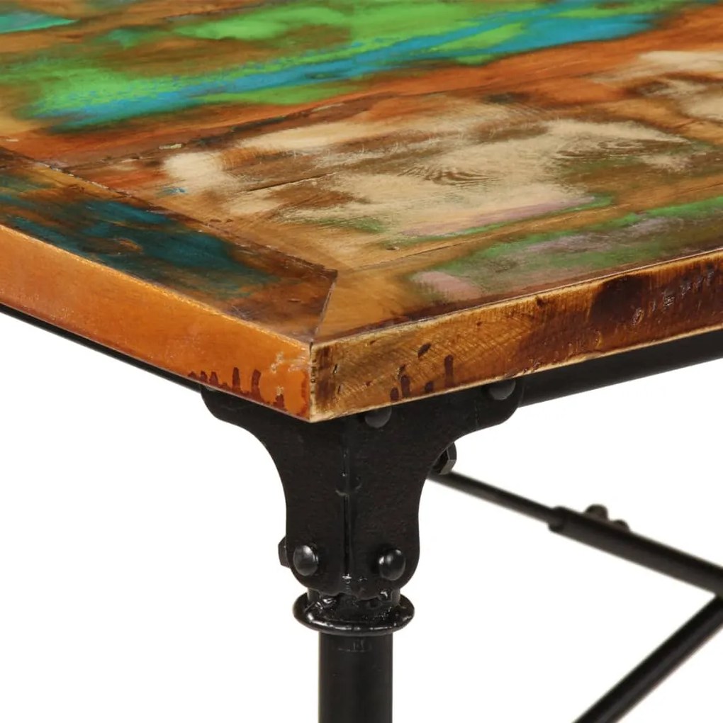 Mesa de jantar 220x90x77 cm madeira recuperada maciça