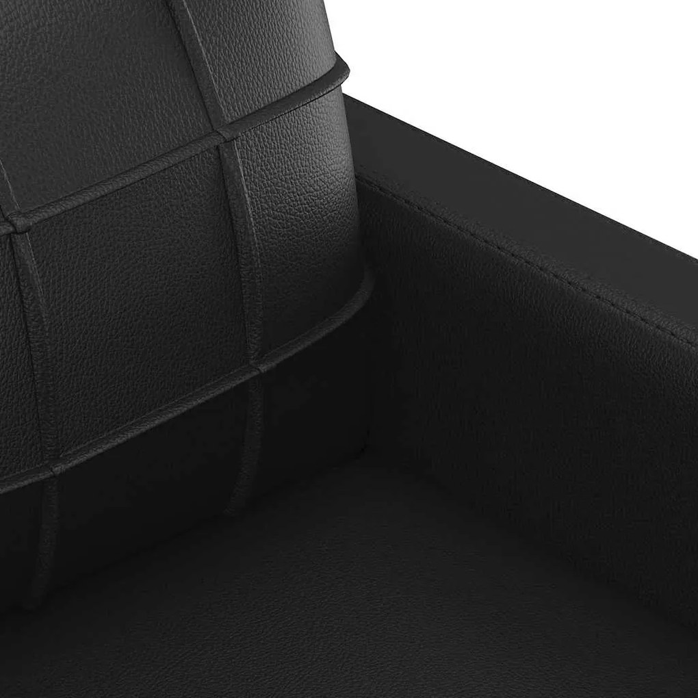 Poltrona couro artificial 60 cm preto