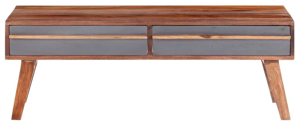 Mesa de centro 110x50x40 cm madeira maciça cinzento