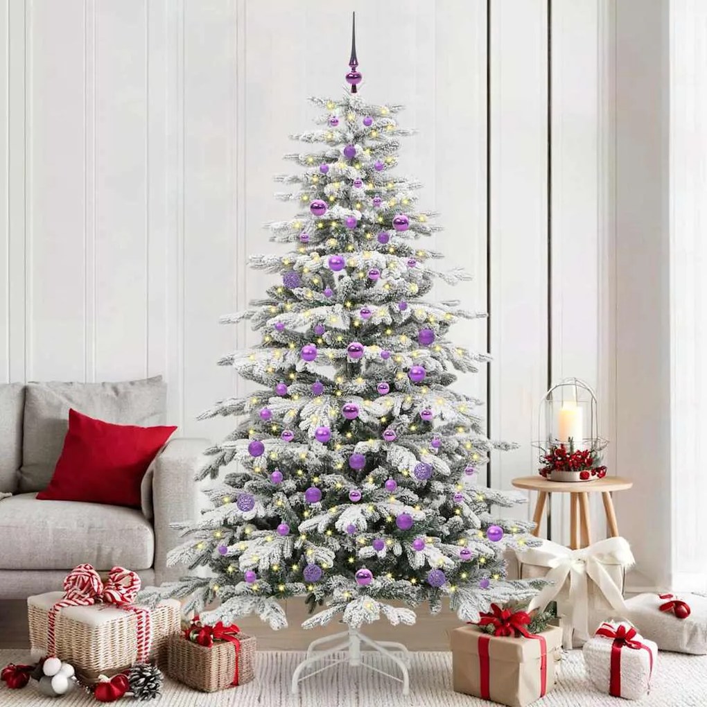 vidaXL Árvore de Natal Articulada Artificial Branco 210 cm PE e PVC