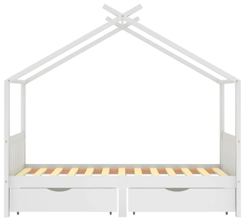 Cama para crianças c/ gavetas 90x200 cm pinho maciço branco