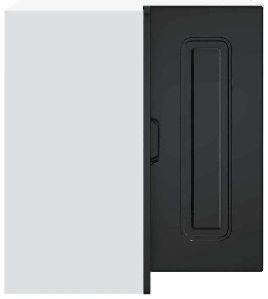 Armário de canto de parede da cozinha derivados madeira preto