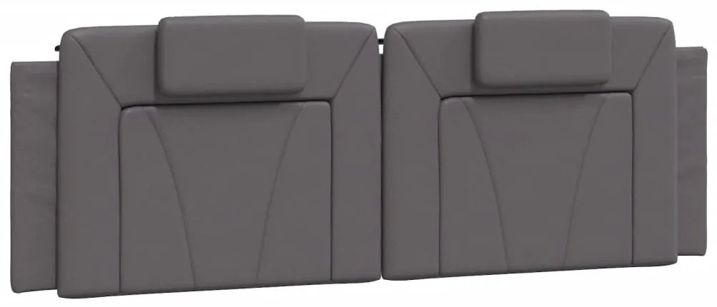 Cama com colchão 160x200 cm couro artificial cinzento