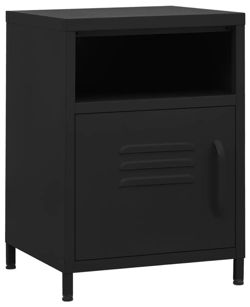 Mesas de cabeceira 2 pcs 35x35x51 cm aço preto