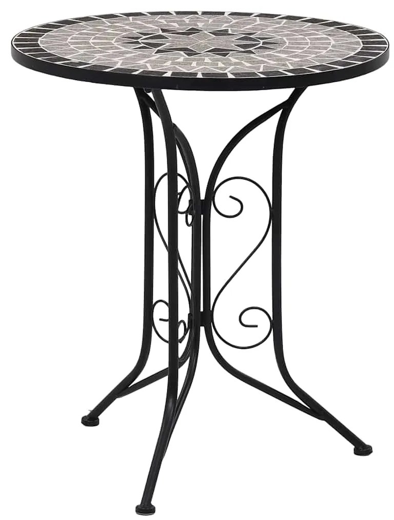 Mesa bistrô em mosaico 60 cm cerâmica cinzento