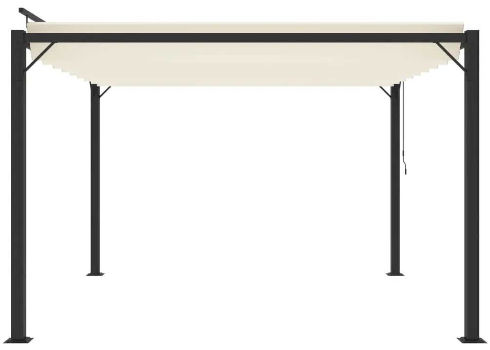 Gazebo com telhado de persiana 3x3 m tecido creme e alumínio