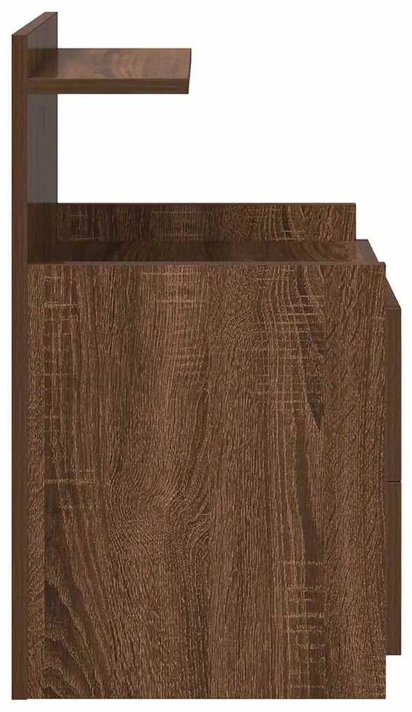 Mesa de cabeceira com 2 gavetas carvalho castanho 40x36,5x62 cm