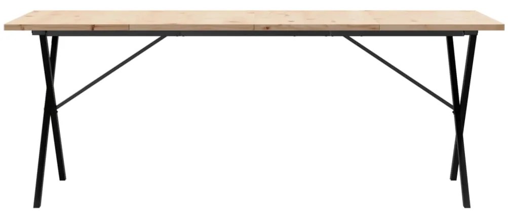 Mesa de jantar estrutura X 200x100x75,5 cm pinho/aço