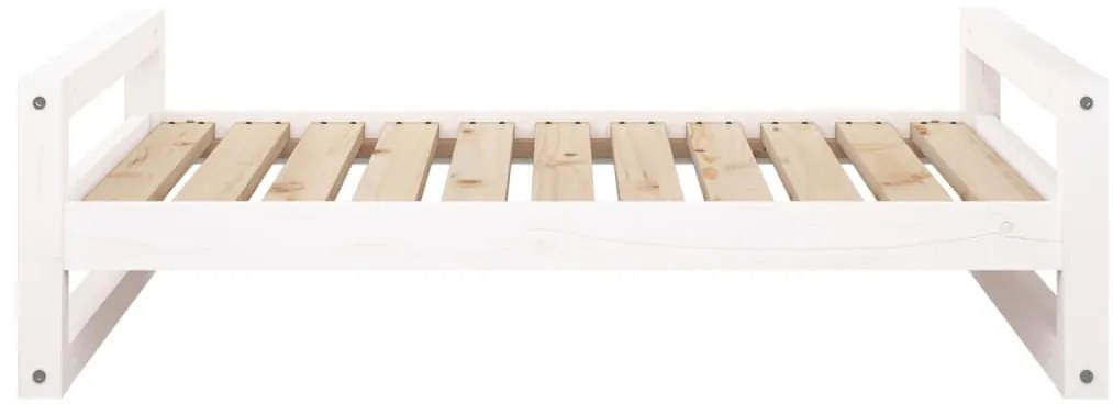Cama para cães 95,5x65,5x28 cm madeira de pinho maciça branco